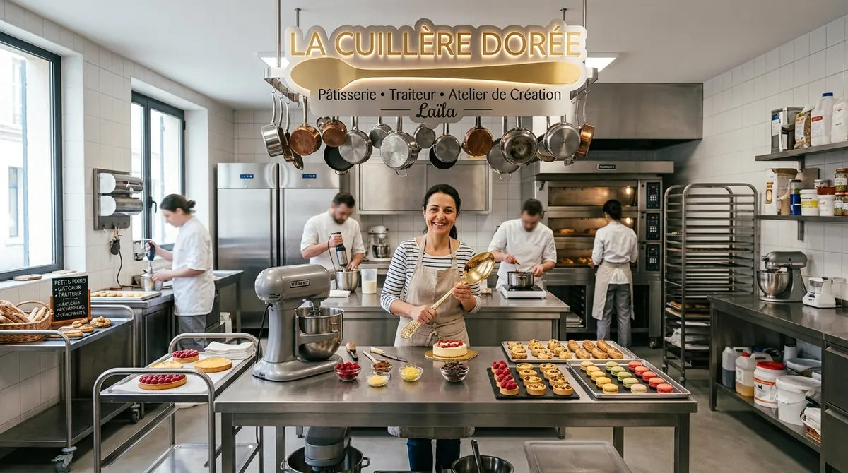 L'atelier et l'équipe La Cuillère Dorée